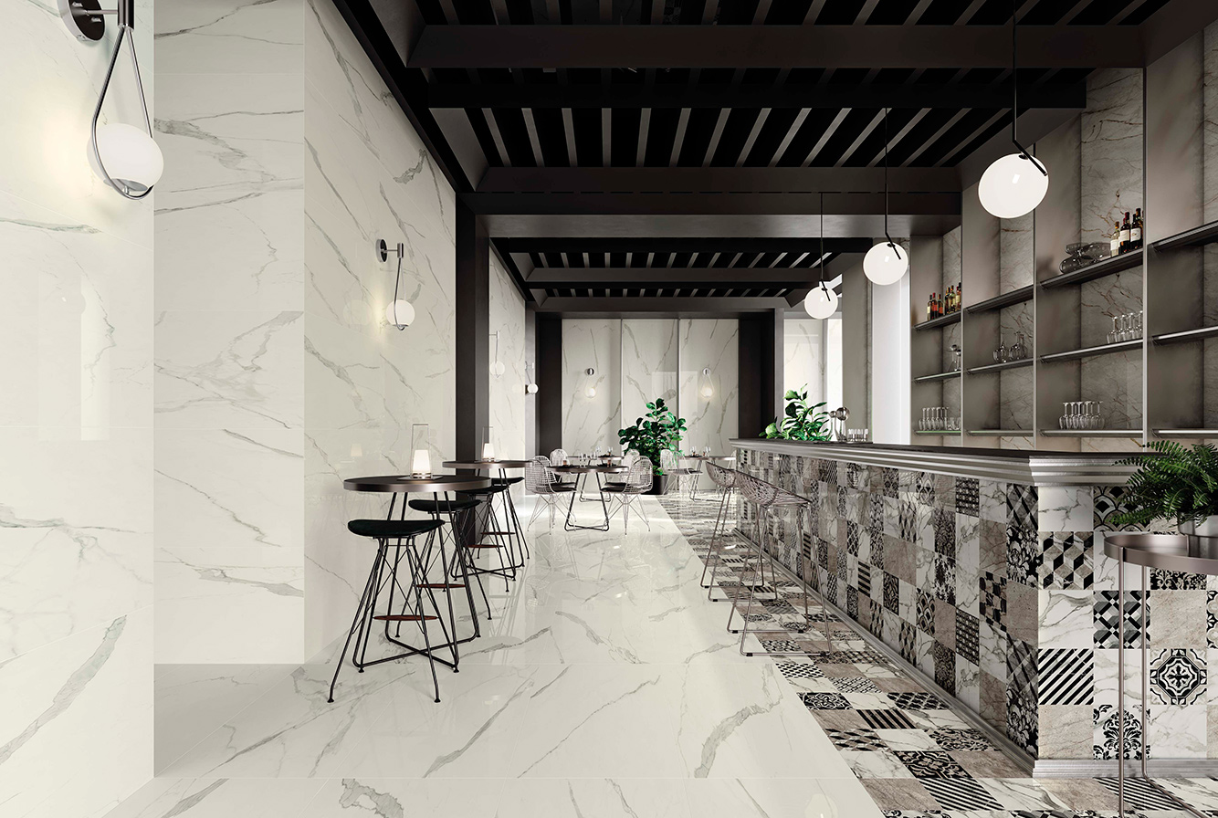 EMPIRE / STATUARIO POLISHED / CEMENTINE DARK POLISHED / SILVER ROOT POLISHED